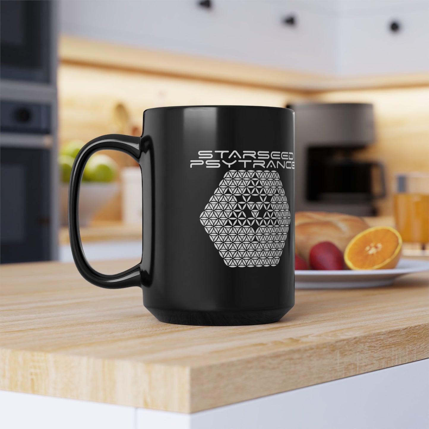 Black Mug, 15oz - Starseed Psytrance