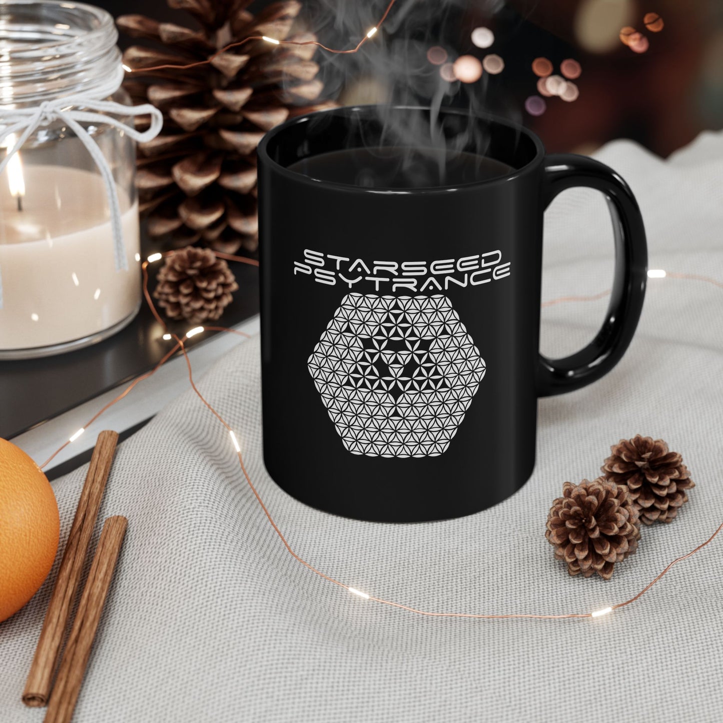 Black Mug, 11oz - StarSeed Psytrance