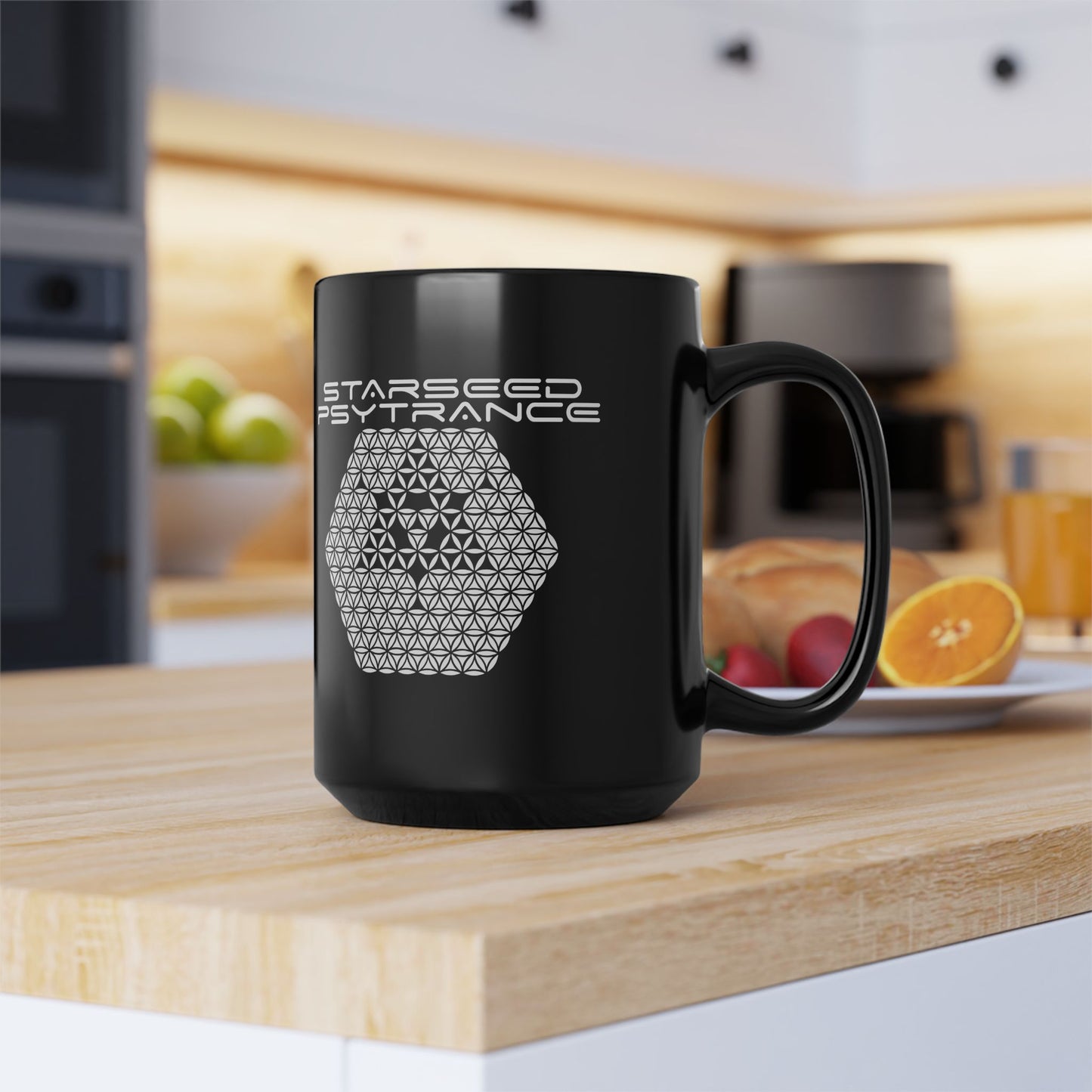 Black Mug, 15oz - Starseed Psytrance