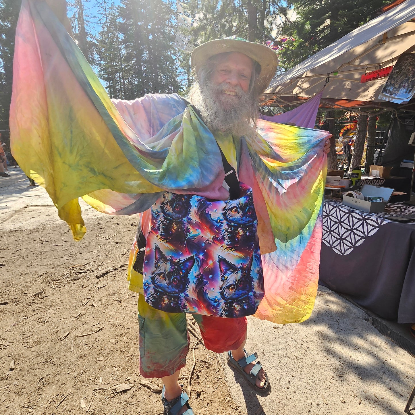 Adjustable Tote Bag - Space Cat V2