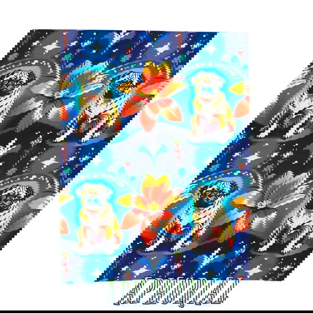 60x80 Velvet Plush Blanket - Flower Power Pug - Aphorial