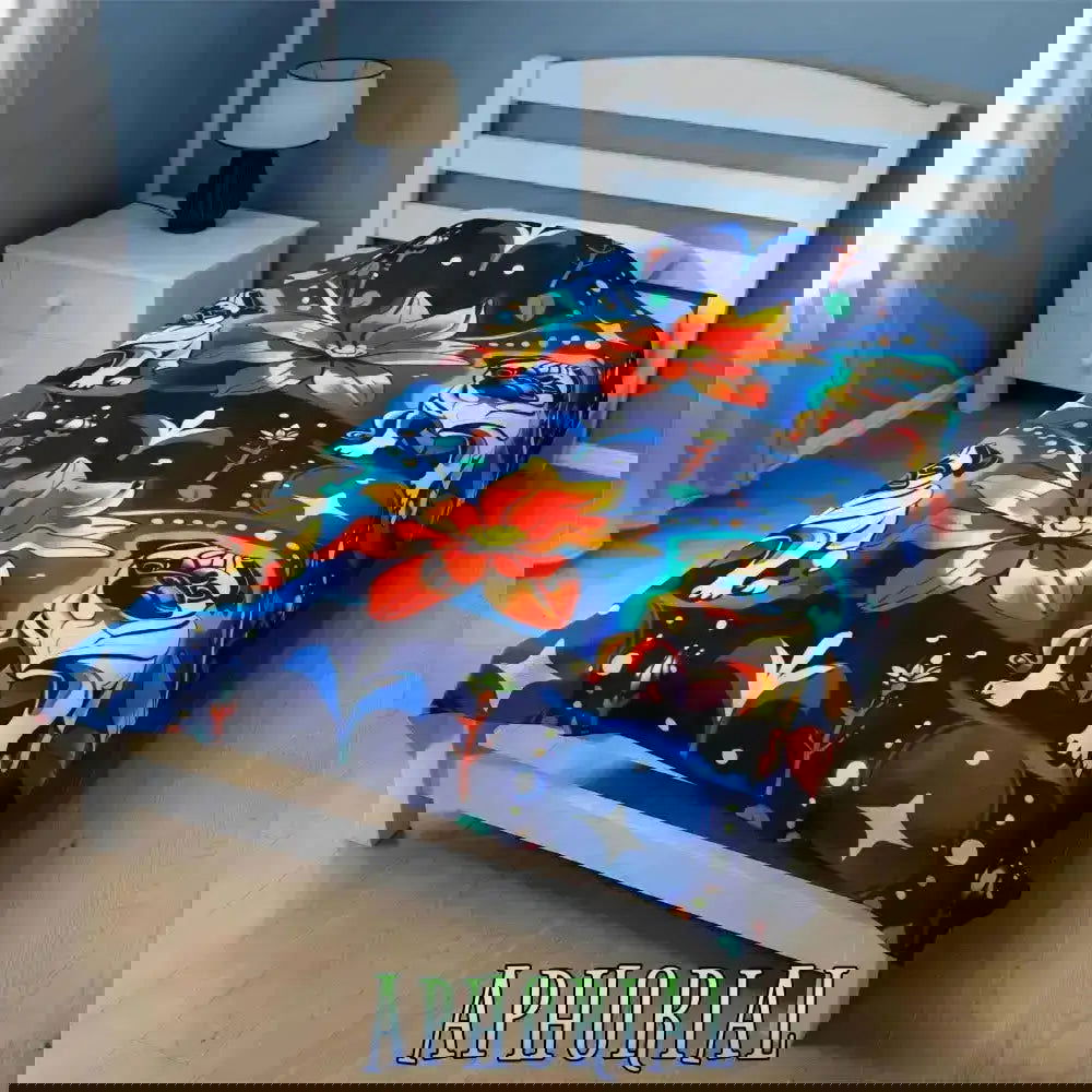 60x80 Velvet Plush Blanket - Flower Power Pug - Aphorial