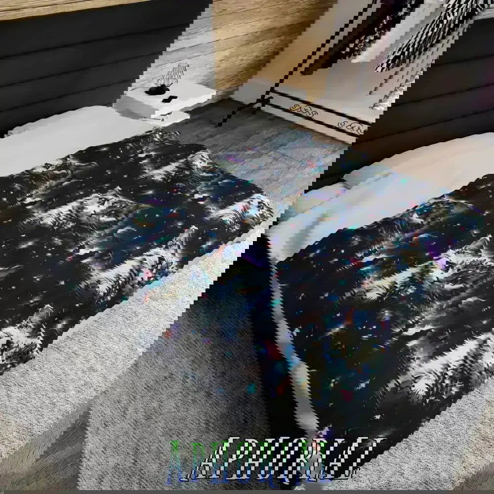 60x80 Velveteen Plush Blanket - Space Cat V1 - Aphorial