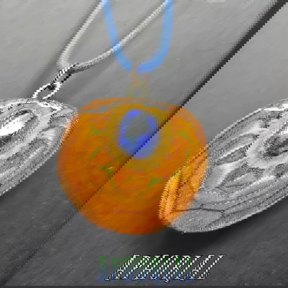 Solar Flare Lapis Lazuli Knobcone Pine Cone Pendant Necklace - Aphorial