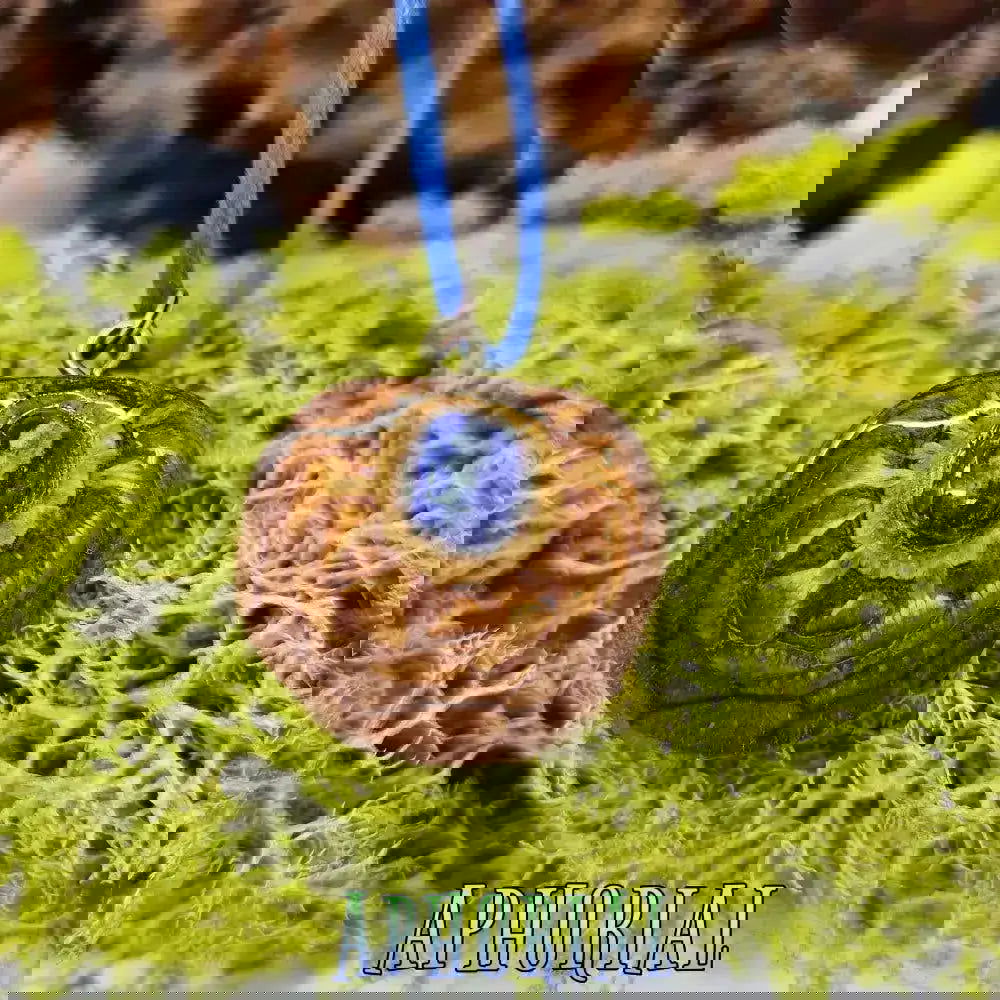 Solar Flare Lapis Lazuli Knobcone Pine Cone Pendant Necklace - Aphorial