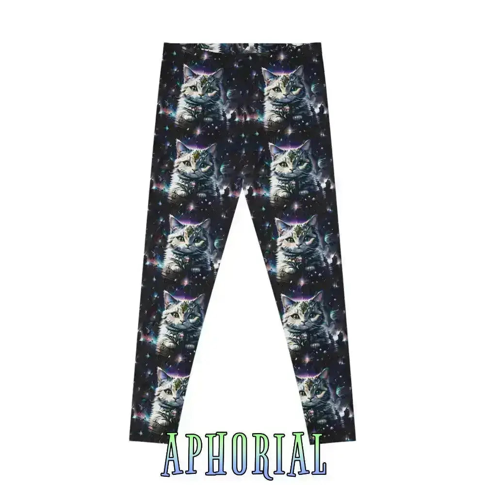 Stretchy Leggings All over Print - Cat in Space V1 - Aphorial
