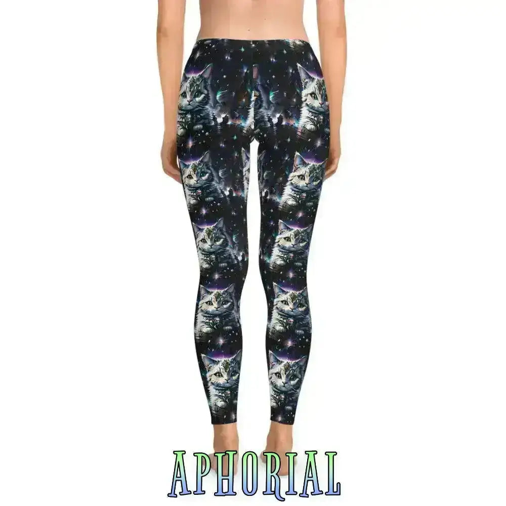 Stretchy Leggings All over Print - Cat in Space V1 - Aphorial