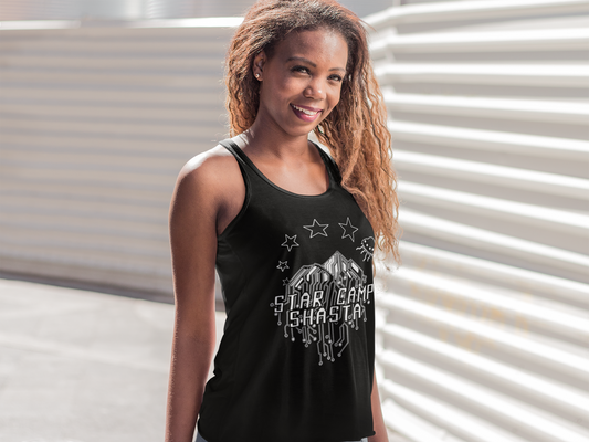 Women's Flowy Racerback Tank | Adventure Tank Top - Star Camp Shasta