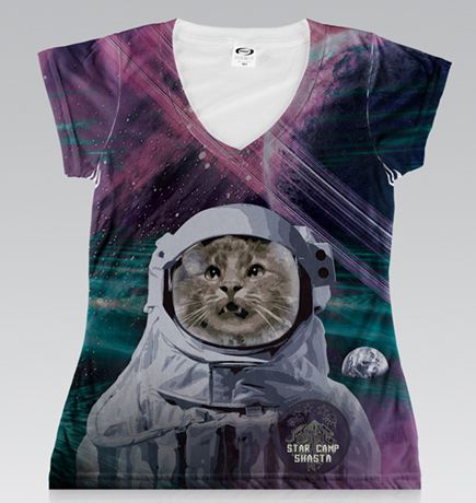 Clearance - TShirt - Space Cat All over Print