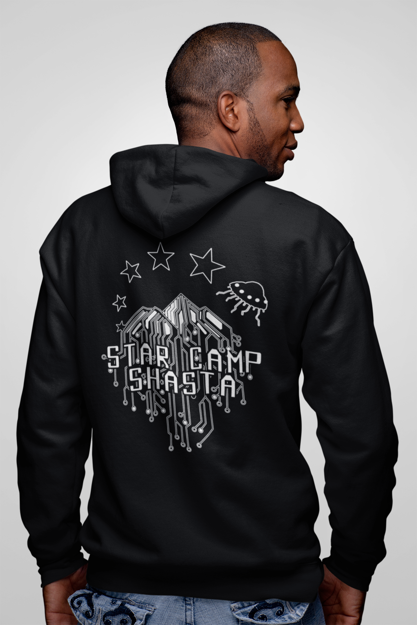 Classic Organic Unisex Zip Hoodie Black - Gildan - Star Camp Shasta