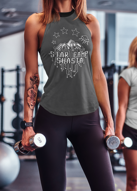 Clearance - Women's Cropped Racerback Tank - Star Camp Shasta