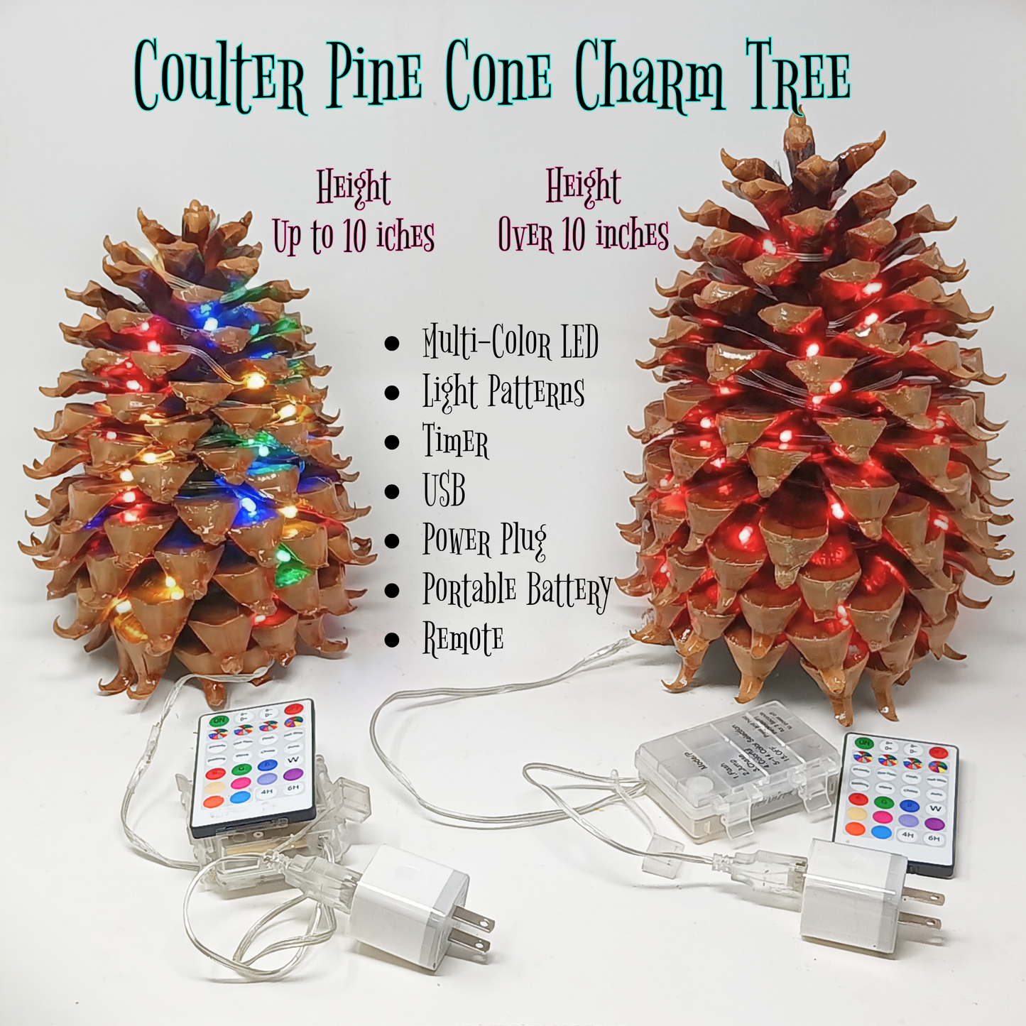 Coulter Pine Cone Charm Tree - Largest Cone in the World, Tabletop Christmas, Centerpiece