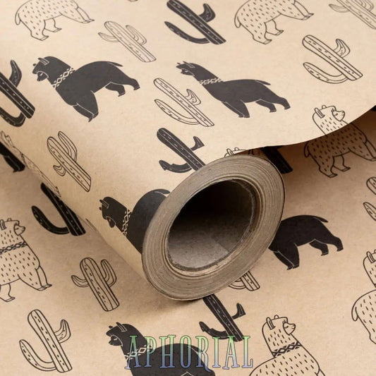 Alpaca Kraft Wrapping Paper - Aphorial