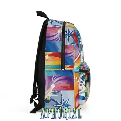 Backpack - Girl Snowboarding on Rainbows - Aphorial