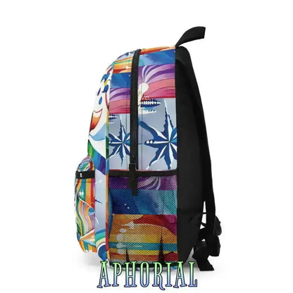 Backpack - Girl Snowboarding on Rainbows - Aphorial