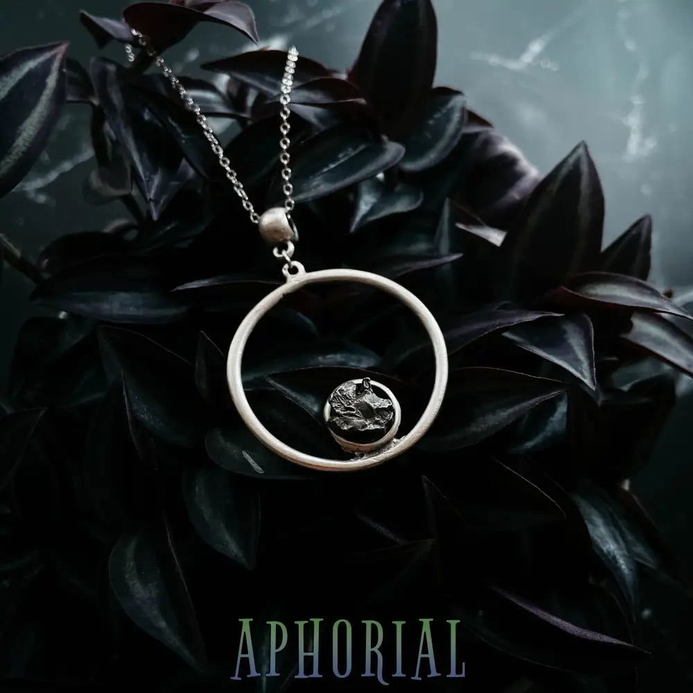 Circle Necklace with Authentic Raw Meteorite - Aphorial