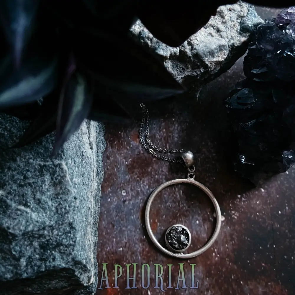 Circle Necklace with Authentic Raw Meteorite - Aphorial