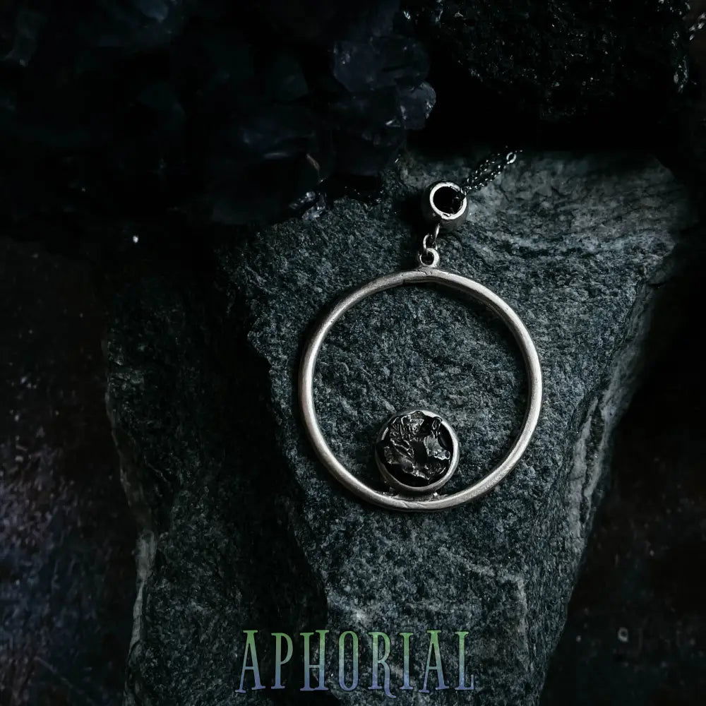 Circle Necklace with Authentic Raw Meteorite - Aphorial