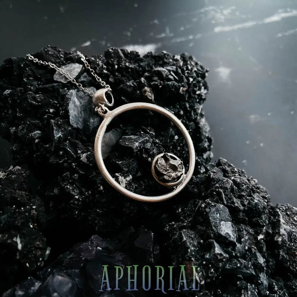 Circle Necklace with Authentic Raw Meteorite - Aphorial