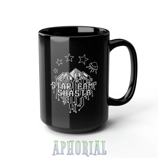 Black Mug, 15oz - Starseed Psytrance/Star Camp Shasta - Aphorial