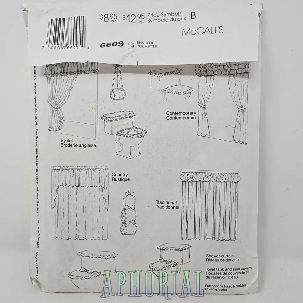 Vintage Sewing Pattern McCalls 6099 Home Decorating - Bathroom Essentials - Aphorial