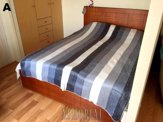 Alpaca Bed Blanket - Striped A