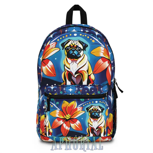 Backpack - Flower Power Pug One Size Bags