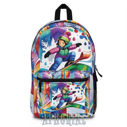 Backpack - Girl Snowboarding On Rainbows One Size Bags