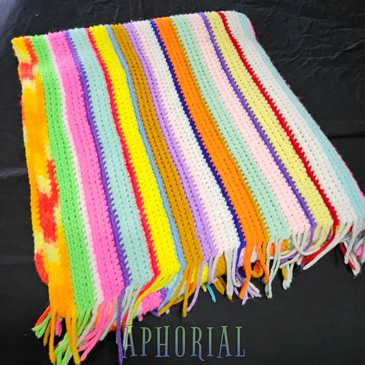Crochet Shawl/Throw Blanket 30’ X 70’ Retro Granny/Baby Shawl