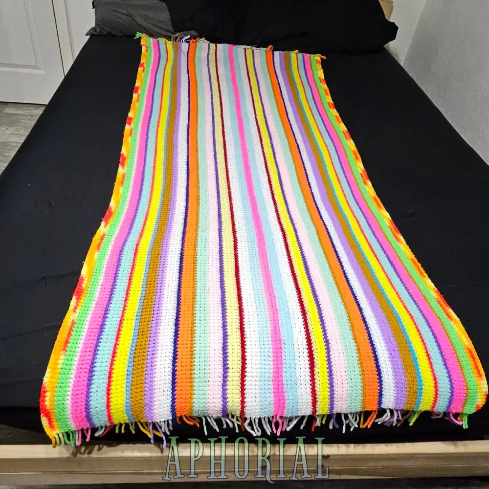Crochet Shawl/Throw Blanket 30’ X 70’ Retro Granny/Baby Shawl