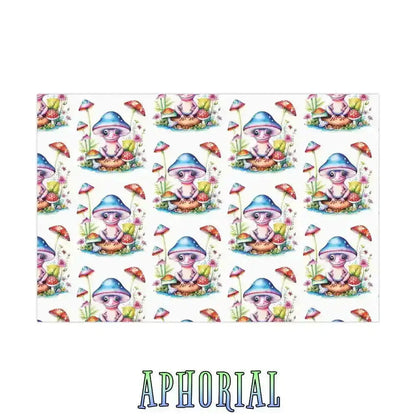 Eco Wrapping Paper - Cute Frog on Mushroom - Aphorial