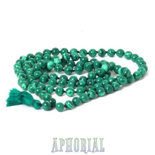 Malachite Mala Beads Necklace - 108 Count