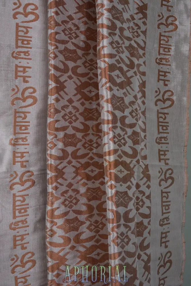 Om Namah Shivay Handwoven Silk Shawl