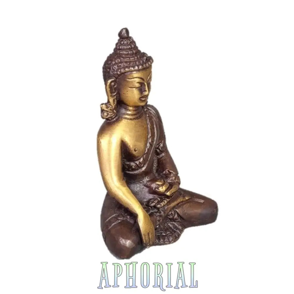 Sitting Buddha In Meditation Pose Two - Tone Color Brass