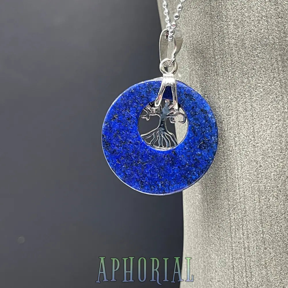 Yoga Meditation Gemstone Pendant Necklace Lapis Lazuli